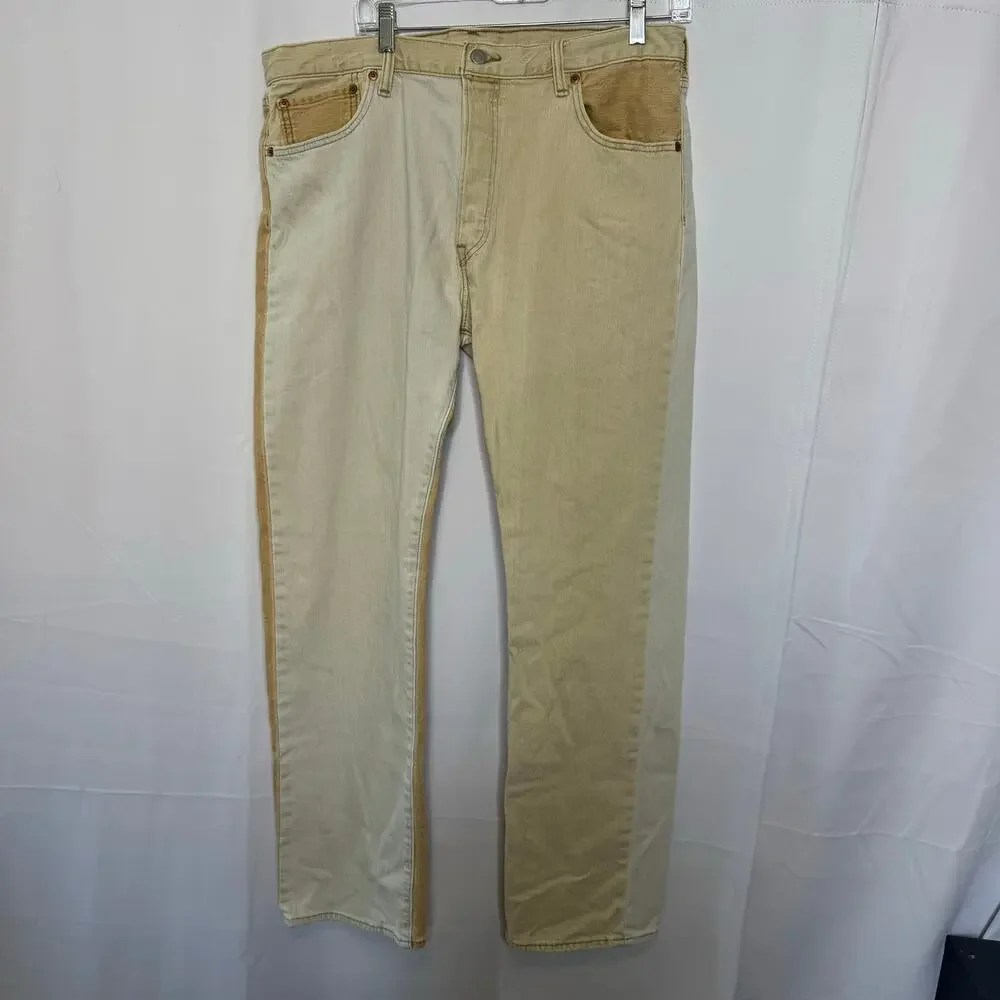 Levi’s 501 Two Tone Jeans W36 L32 Color Block Straight Leg Denim